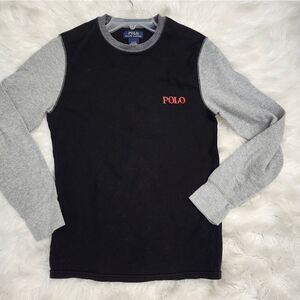 Polo Ralph Lauren men's thermal‎ black/gray pullover sweatshirt Medium